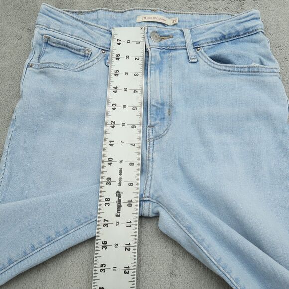 Levi's 721 Jeans Women's Size 27 Blue High-Rise Skinny Denim 28" Inseam Stretch - Picture 8 of 16